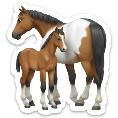 Horse with foal  sticker