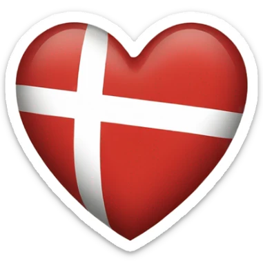 Danish flag heart  sticker