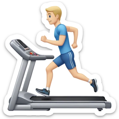 a white man on a treadmill  sticker