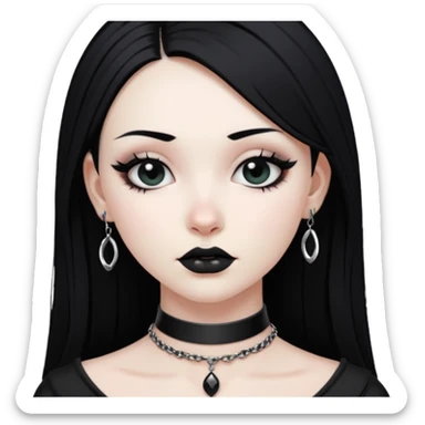 goth black white choker , remove background  sticker