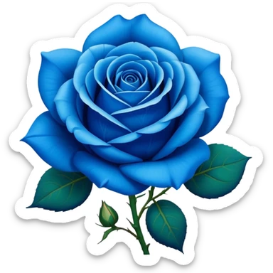 Vibrant blue rose in full bloom, similar to rose emoji sticker