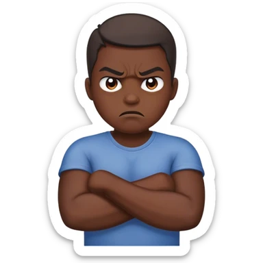 angry person crossing arms sticker