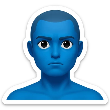 Make a blue emoji thousand yard stare sticker
