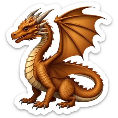 Brown winged dragon sticker
