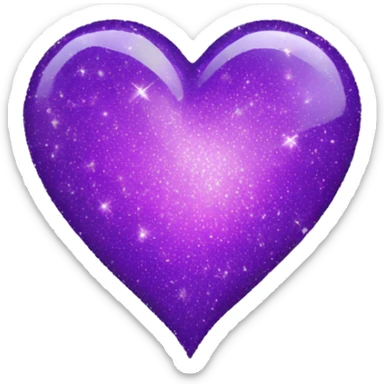 Purple sparkle heart sticker