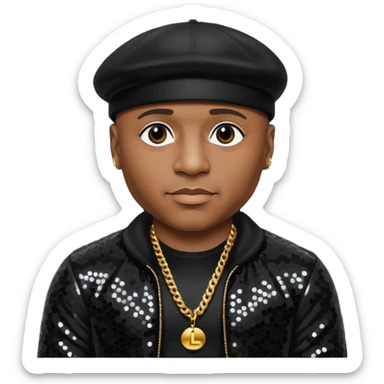 LL Cool J with black sequin outfit sticker