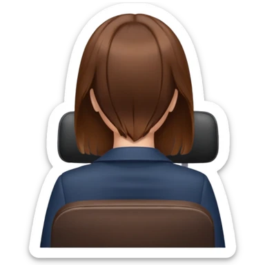Back of head woman sitting on an office chair sticker