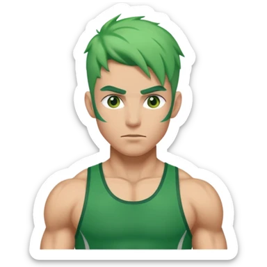 green haired, athlette sticker