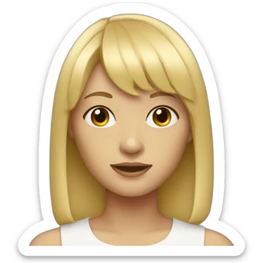 blonde girl with bangs sticker