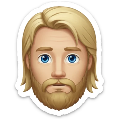 blonde man bearded long haired sticker