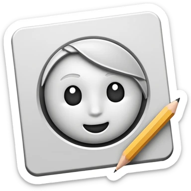 Canvas with pencil sketch sticker