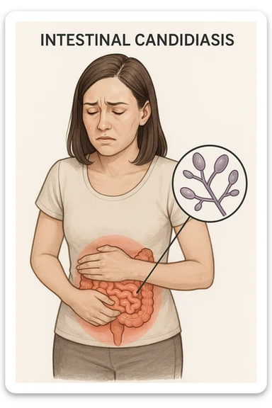 donna con candida intestinale sticker