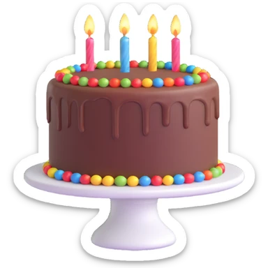 delicious chocolate cake with sparkles sticker