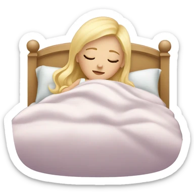 Blonde girl sleeping in elegant bed  sticker