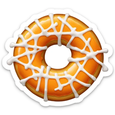 orange glazed donut white sprinkled sticker