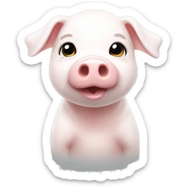 a piglet in white lab co sticker