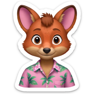 Nick Wilde with a pink Hawaii shirt from the Zootopia Disney movie sticker