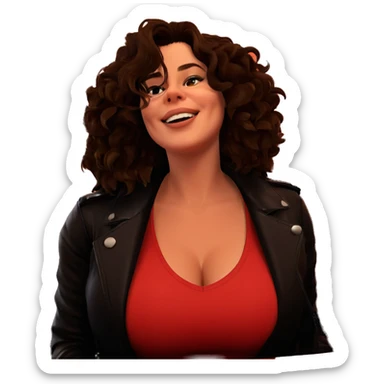 girls in leather jackets indoors sticker