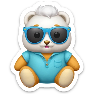 a plushie wearing cool sunglasses sticker