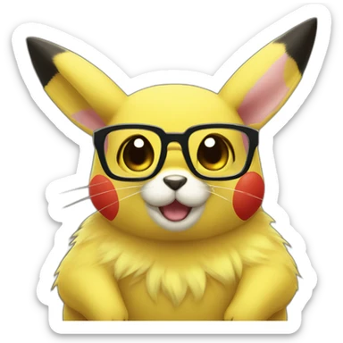 Picachu con gafas sticker