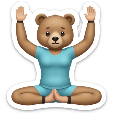 bear doing pilates yoga with yoga clothes sticker