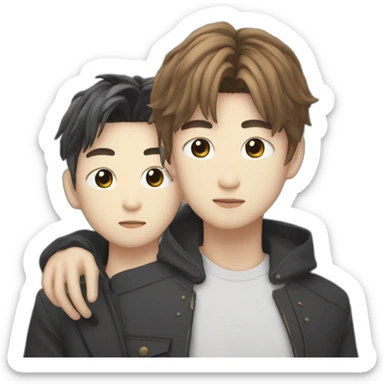 lee know and han skz sticker