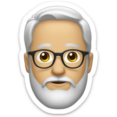 bearded white man in round glasses sticker