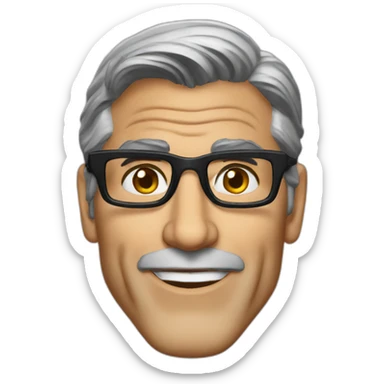 George Clooney glasses sticker