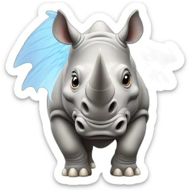 rhino with wings sticker