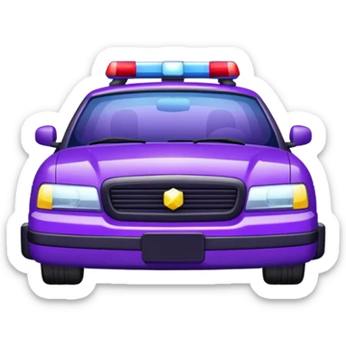 glitter purple police car light sticker