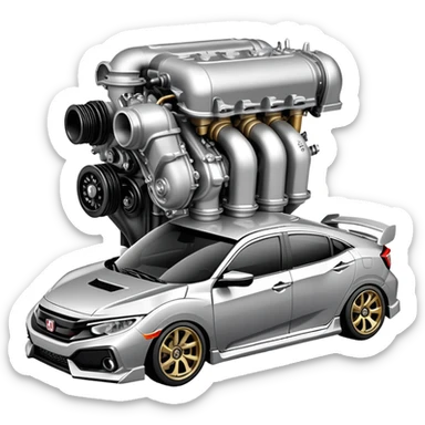 Honda civic 9th gen big twin turbo sticker