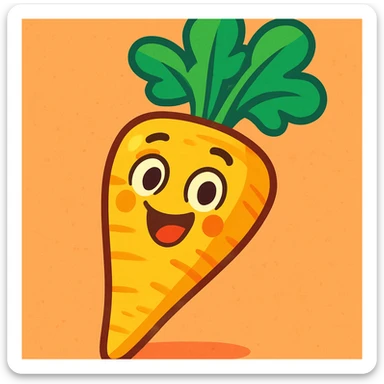 a parsnip, cartoon style, colorful, playful sticker