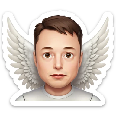 Elon musk with a big wings sticker