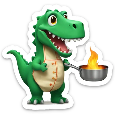dino cooking sticker