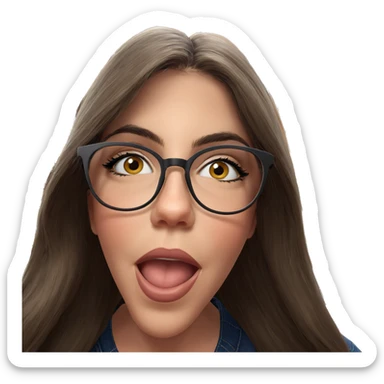 girl with glasses at bar sticker