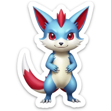 Cute Shiny Digimon-Sneasel-Zangoose-hybrid full body sticker