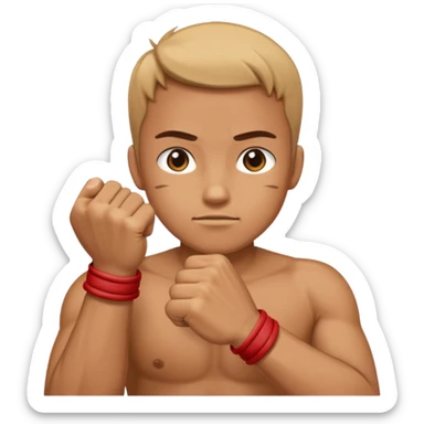 Hands crossed over while having fists sticker