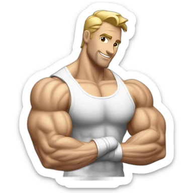 handsome white bodybuilder triceps sticker