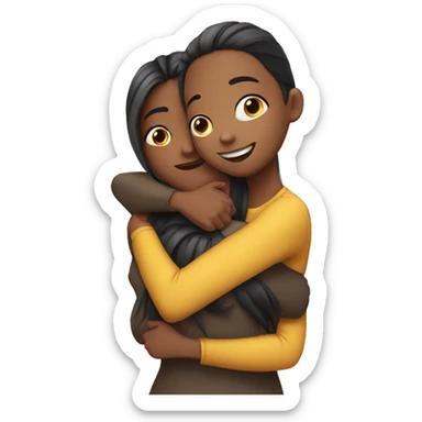 Girl hug girl sticker