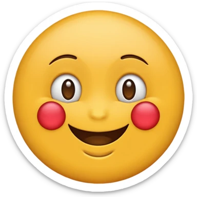 Emoji  rond  qui rougis  parce qu’il est timide. Pas de sourire  sticker