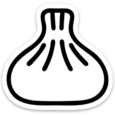 minimalist khinkali dumpling, simple lines, no extra details sticker