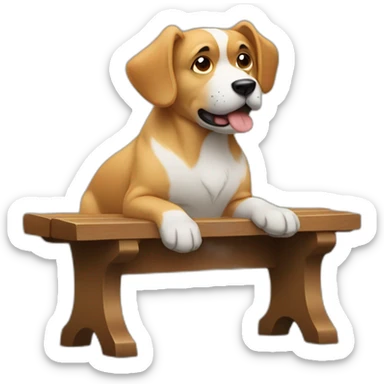 Dog on a muscular bench sticker