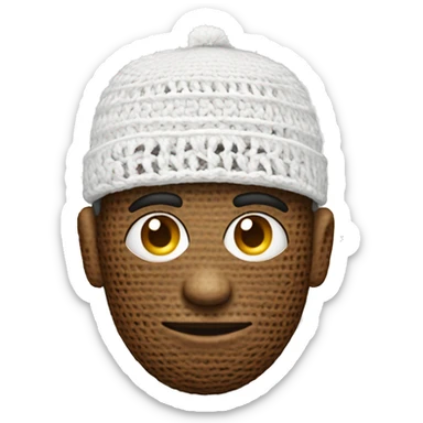 skateman with crochet cap in the head sticker