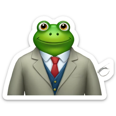 Frog wearing a work suit sticker