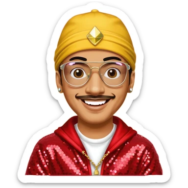 Ali G with red sequin outfit sticker