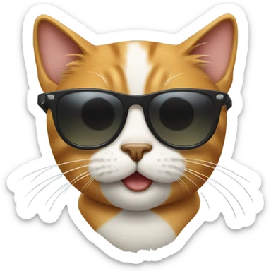 Cat with sunglasses sticker