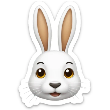 Un conejo blanco con las orejas caidas sticker