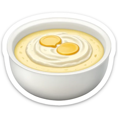 plain bowl of grits, vibrant, no spoon, simple, clear sticker