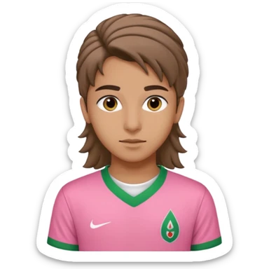 Adolecent arabe avec coupe plaquer sur le coté maillot de lalgerie rose sticker