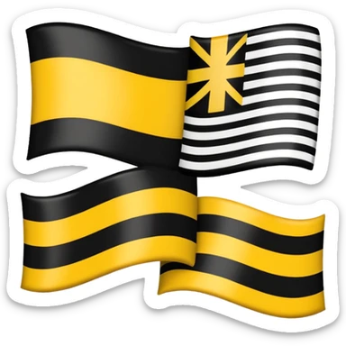 three horizontal stripes: black (top), white (middle), and yellow (bottom) garifuna flag sticker